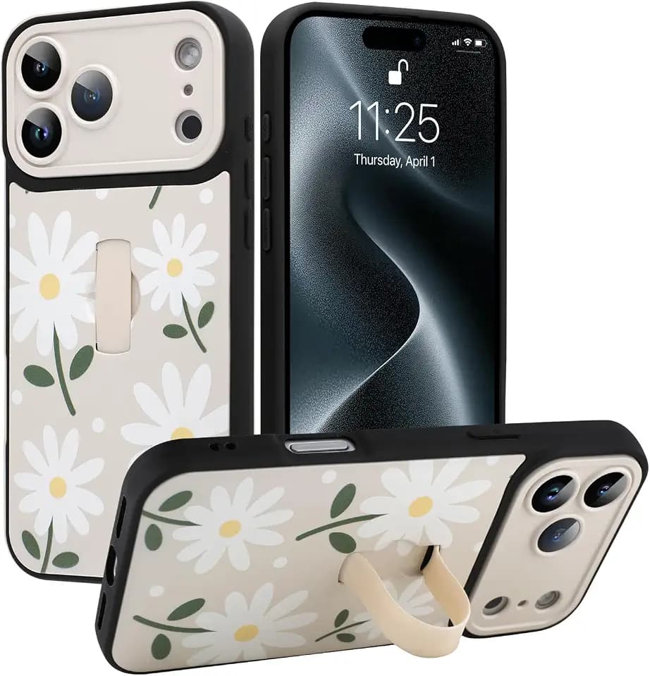 Compatible with iPhone 17 Pro Max Case with Finger Strap, White