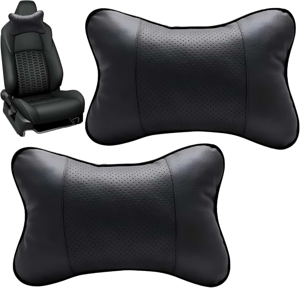 Auto Nackenkissen,2psc Leder Auto Nackenkissen Hals Rest Kissen Kopfstütze für Autositz Kopfstütze Kissen,Auto Kopfkissen Nackenkissen Nackenstützkissen Kopfstütze Kissen für Kopf Hals