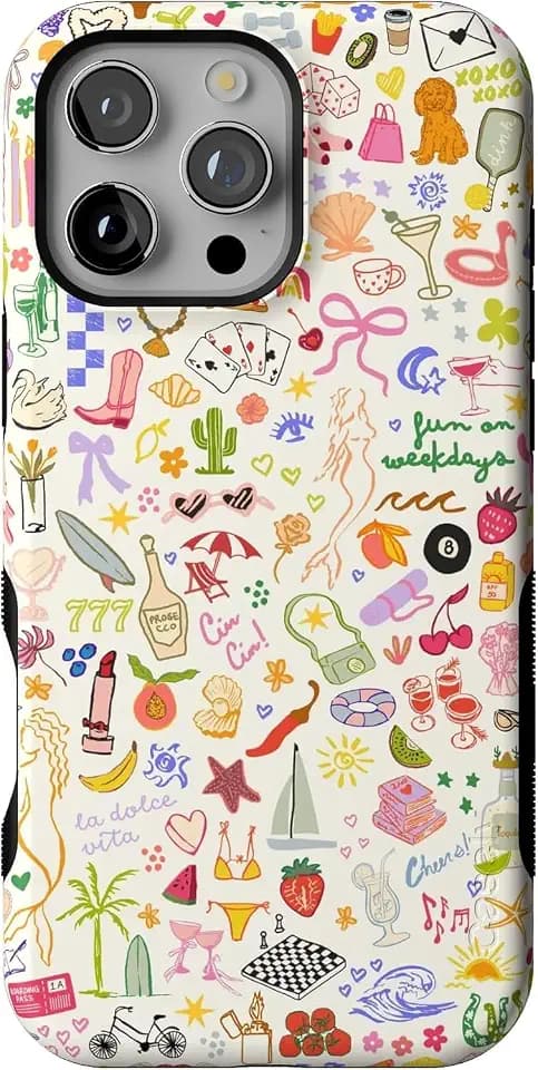 Casely iPhone 16 Pro Case | All the Fun Things | Fun on Weekdays | Bold Protective Design | Compatible with MagSafe