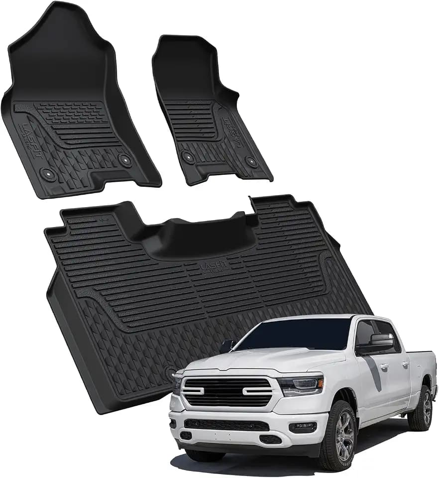LASFIT Floor Mats for RAM 1500 Crew Cab 2019-2024 with Under-Seat Storage
