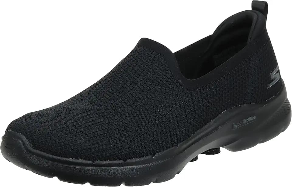 Skechers GO Walk 6 - Clear Virtue Damen Sneaker Low Slipper schwarz schwarz