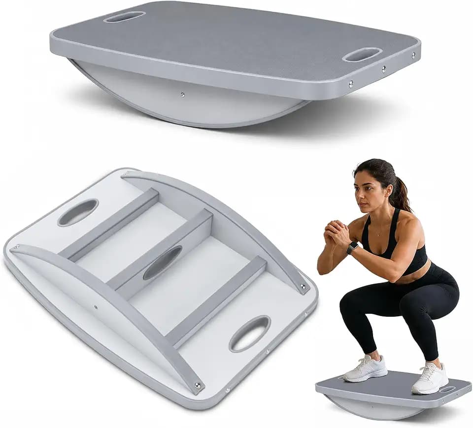 Advanced Wooden Balance Board, Portable Non-Slip 500 lb Rocking wobble board, Physical Therapy, Yoga Practice, Core Strength Stability Balance Training Board for Men, Women, Children and Seniors