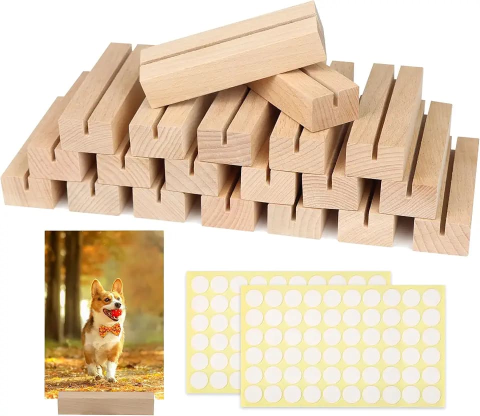 20 Stück Kartenhalter Holz Set, Tischkartenhalter 10×3×2cm mit 3mm Schlitz