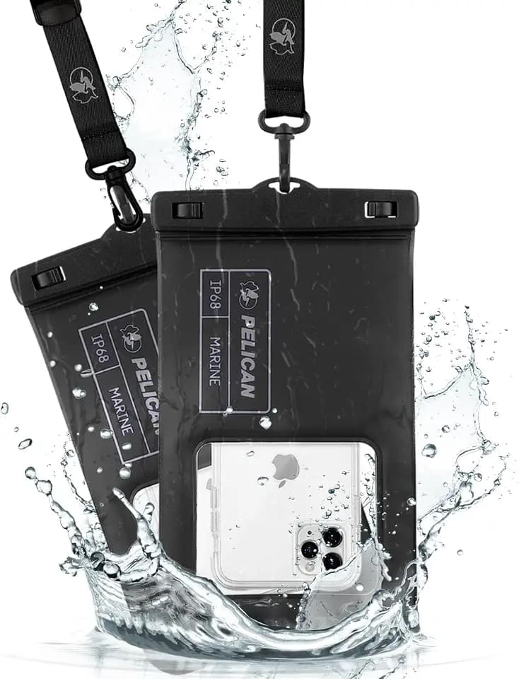 Pelican 2 Pack Marine Waterproof Phone Pouch (XL) - Stealth Black