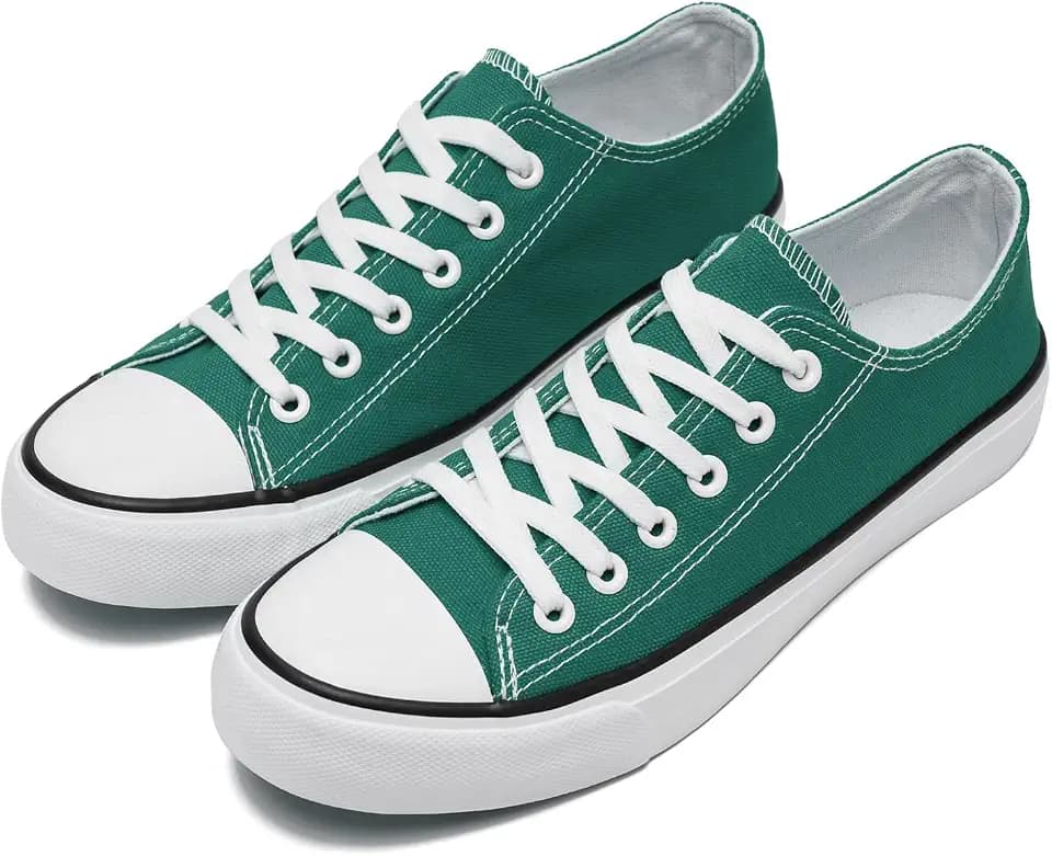 rosyclo Canvas Shoes for Women and Men, Low Top Canvas Sneakers Fashion Lace Up Comfortable Womens Classic Casual Tennis Walking Shoes