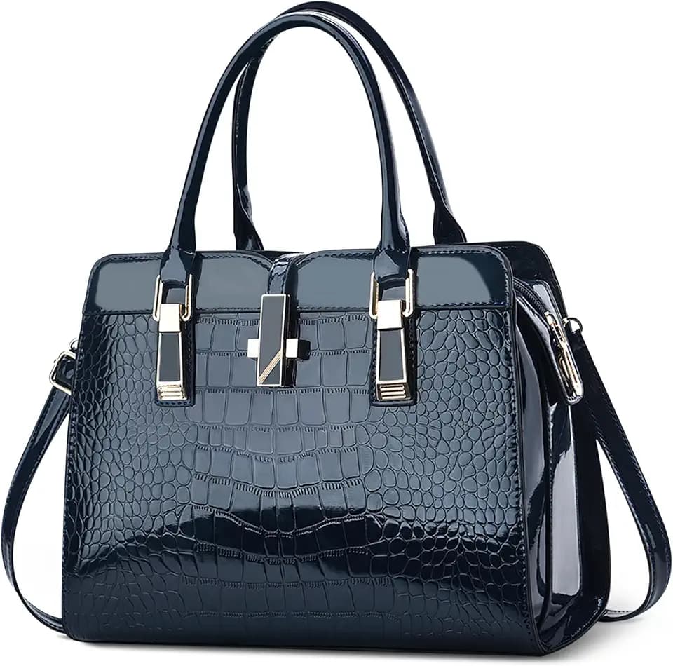 Handtasche Damen Elegant Damen Handtaschen Mittelgroß Umhängetasche Stilvol Damen Schultertasche Tasche PU Leder für Büro Ernennung Urlaub Einkaufen Blau