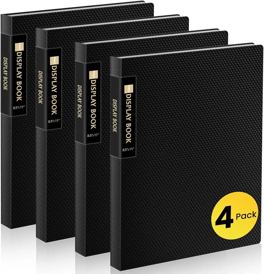 Sooez 4 Pack Binder with Plastic Sleeves 18Pocket, Displays 36 Pages 8.5x11