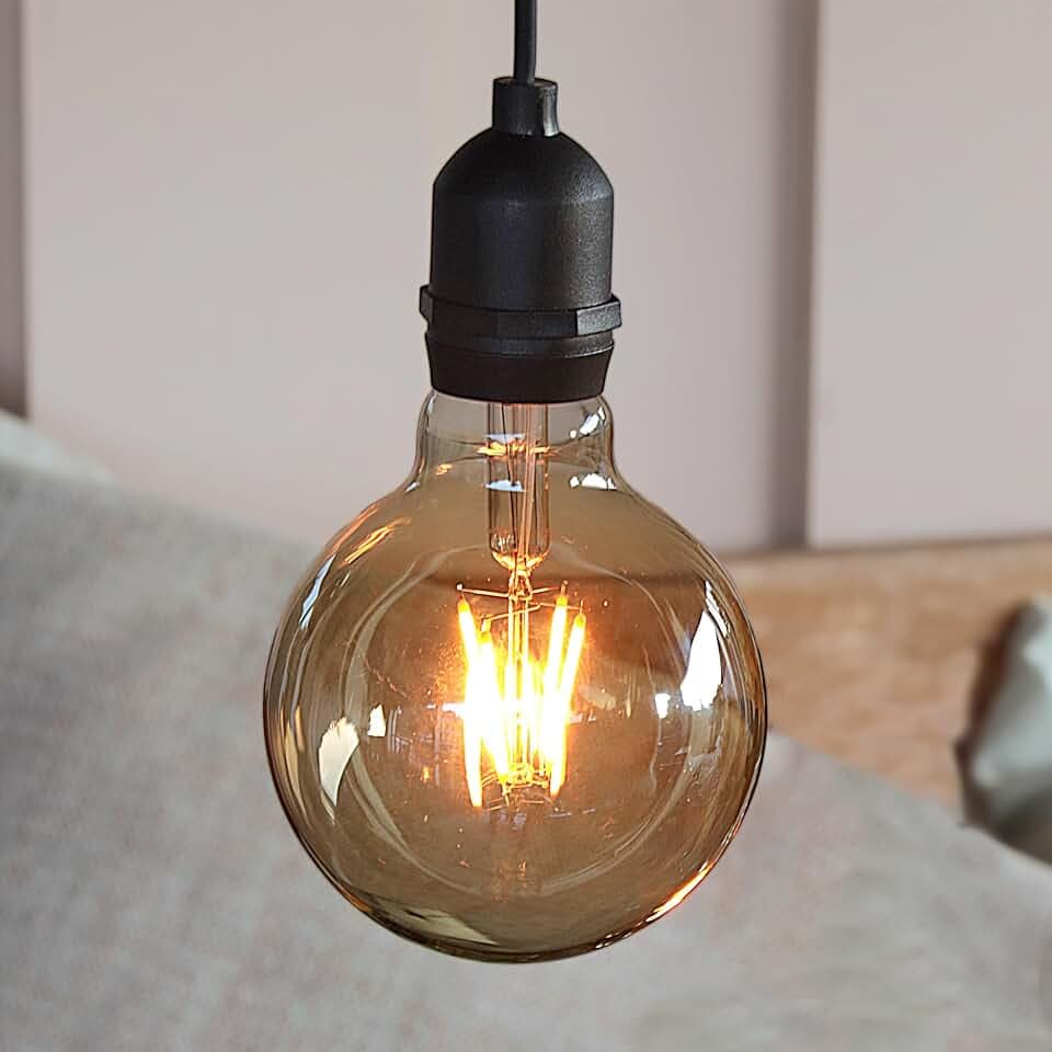 hellum Hängelampe mit Batterie, Fernbedienung Timer outdoor Ø9,5×13,7cm