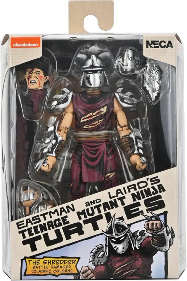 NECA Teenage Mutant Ninja Turtles Mirage Comics Battle Damaged Shredder 7" Scale Action Figure