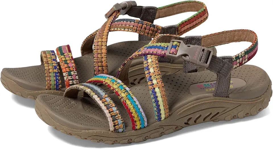 Skechers Reggae Sew Me Boho Woven Strappy Slingback-Damensandalen