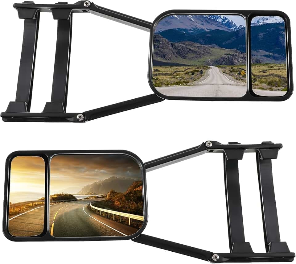 2 Pcs Black Car Towing Mirror Clip on Side Extension Towing Mirror