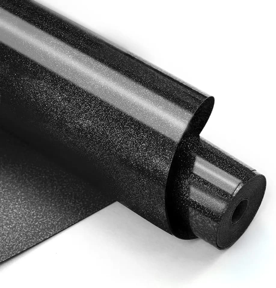HTVRONT Glitter HTV, 12" x 10ft Black Glitter HTV Heat Transfer Vinyl