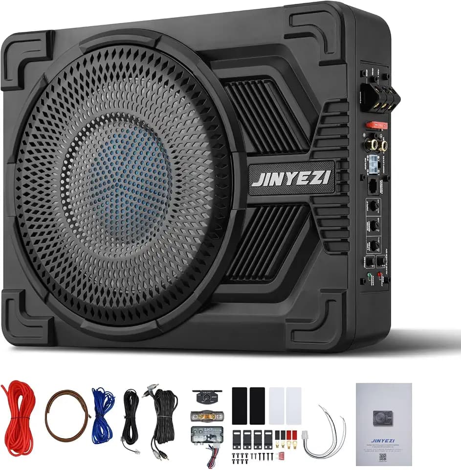 10" 1200W Under Seat Subwoofers with Amp, Class D Power Amplifier