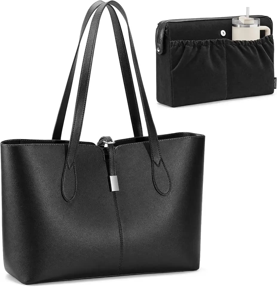 TOPEAST Tote Bag for Women 15.6" Work Handbag with Removable Laptop Sleeve