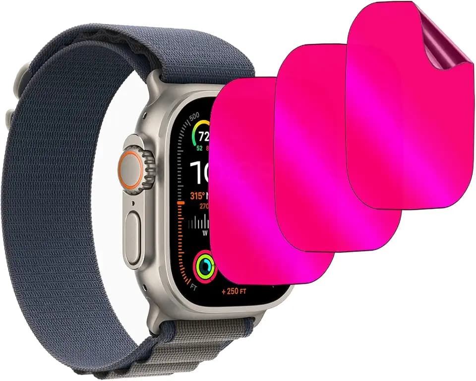 3 Pack Matte Anti-Blue Privacy Screen Protector for Apple Watch Ultra 3/2 / Watch Ultra 49MM Anti-Glare Anti-Spy Soft Film Gradient Colorful
