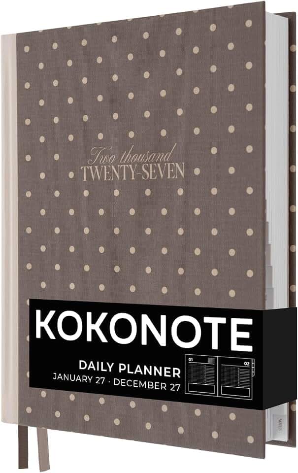 Kokonote Terminplaner Kalender 2027 Buchkalender Cleo Mocha Dots