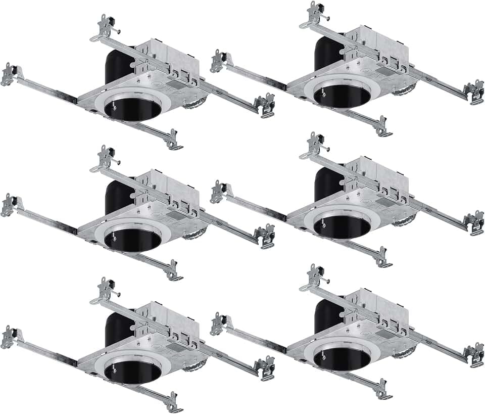 HALO 4” Shallow Remodel Recessed Lighting Housing with Quick Connect, IC-Rated LED Trims & Modules - H245ICAT (6 Pack)