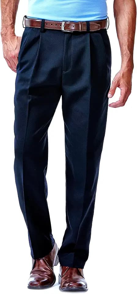 Haggar Men's Classic Fit Cool 18 Pleated Pant