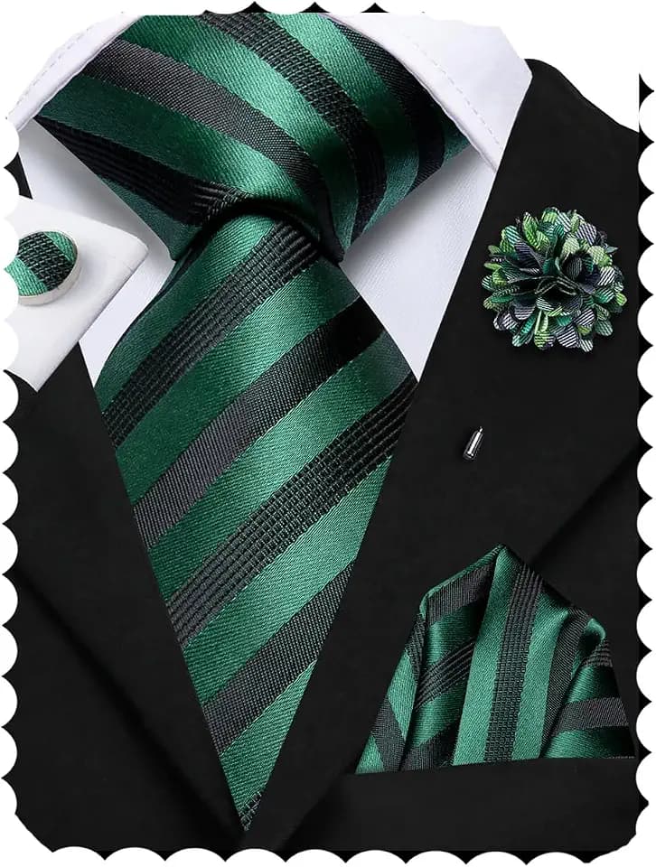 Hi-Tie Herrenkrawatte Schwarz Rosa Krawatte Blau Goldene Krawatte Grüne Krawatte Paisley-Blume Kariert Streifen Punkt Krawatten Einstecktuch Manschettenknöpfe Hochzeit Party Business Formal