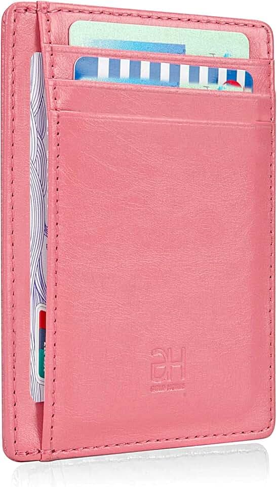 GH GOLD HORSE Slim RFID Blocking Card Holder Minimalist Leather Front Pocket Wallet for Women