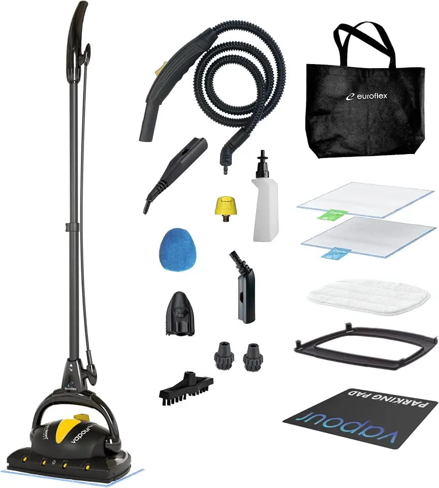Euroflex Vapour Plus Steam Mop 18-Piece Set with Precision Floor Care Kit