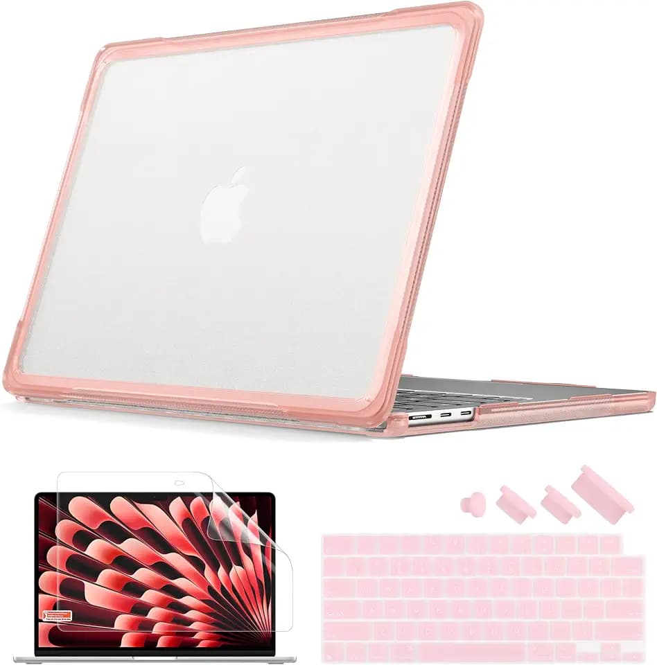Batianda Ultimate Case for MacBook Air 13.6 inch 2022-2026, Peach Pink