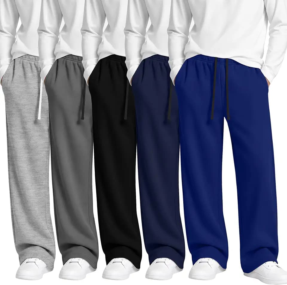 5 Pack Boys Wide Leg Sweatpants Baggy Pants