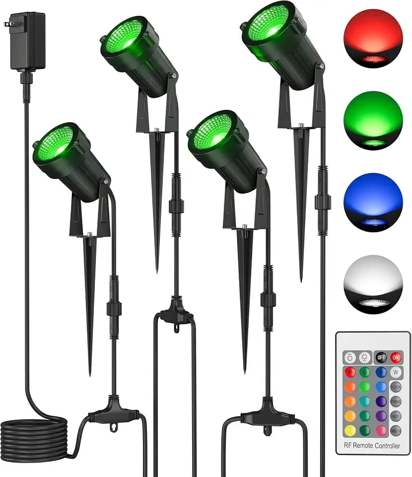 HBN RGBW Halloween Christmas Spot Lights Outdoor Spotlight with Remote