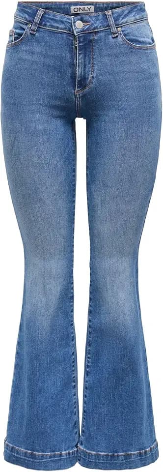 ONLY Damen Onlblush Mid Retroflared DNM Dia550 Noos Only Female Schlaghosen-Jeans Onlblush Mittlere Taille Retro-fit, Ausgestellt Jeans