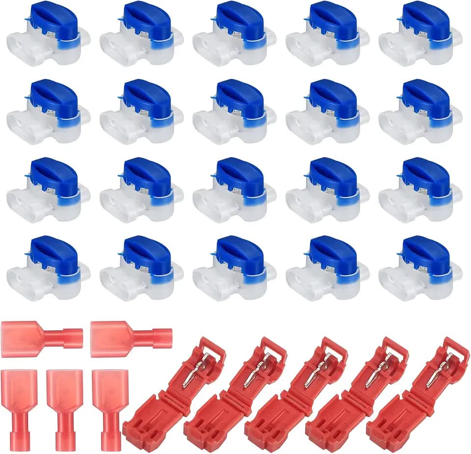 Kabelverbinder, 25 Anschlussklemmen Kabelverbinder für Mähroboter, Kabel Verbinder Wasserdicht für Rasenroboter Rasenmäher Begrenzungskabel Kabelenden Quetschverbinder, mit 5 Kabelklemmen