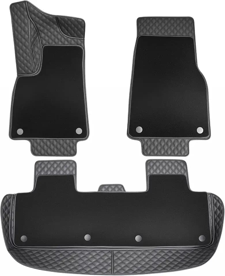 Topfit Floor Mats for Tesla New Model Y Juniper PU Leather Floor Mats for Tesla Model Y Accessories 2025-2026