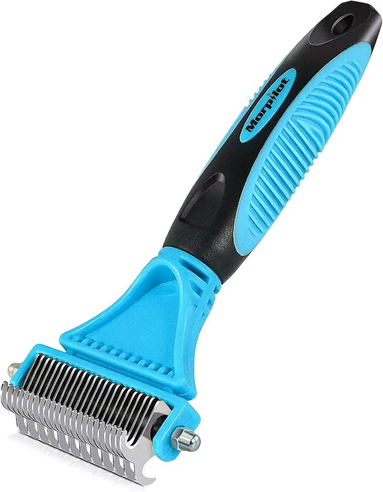 morpilot Hundebürste Katzenbürste, 12+23 Haustier Edelstahlkamm, doppelseitiges DeShedding Tool für Hunde zum Entfernen unerwünschter Haare Entwirren von Knoten