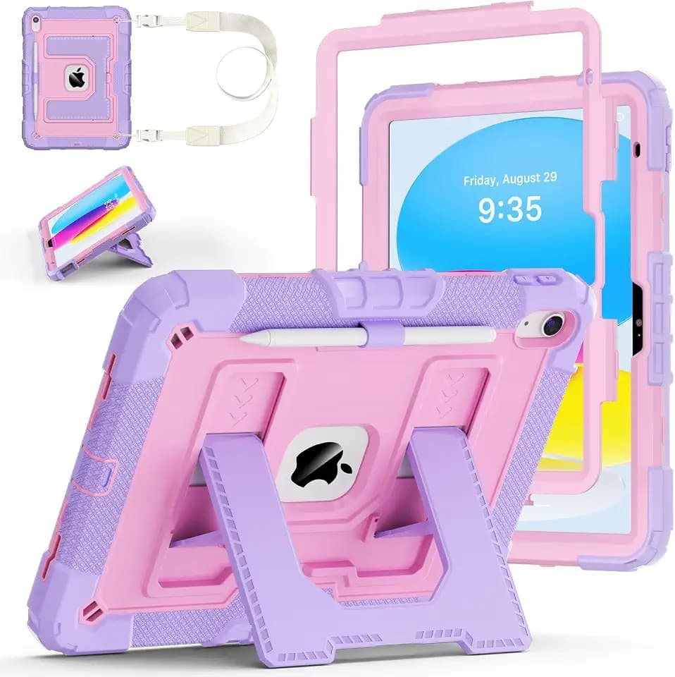 Case for iPad A16 11th/10th Generation 11/10.9 Inch 2025/2022, Ubearkk for iPad a16 case Military Grade Fully-Body Rugged Shockproof Cases with Large Kickstand Pen Holder Shoulder Strap,Parent