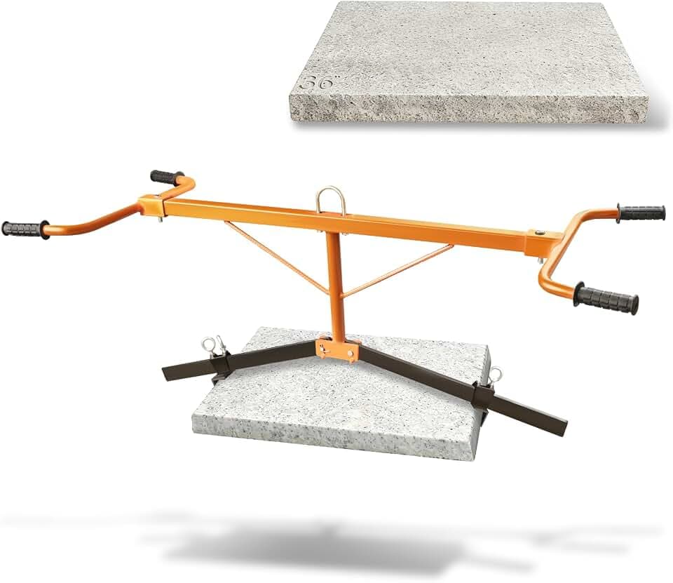 Heavy Duty Paver Slab Lifter, 9" to 47.2" Adjustable Span, 330 lbs Capacity paver lifter, Professional Paving Extractor Tool with 0.45" Thickened Solid Steel & Bolt-Fixed Safety Design