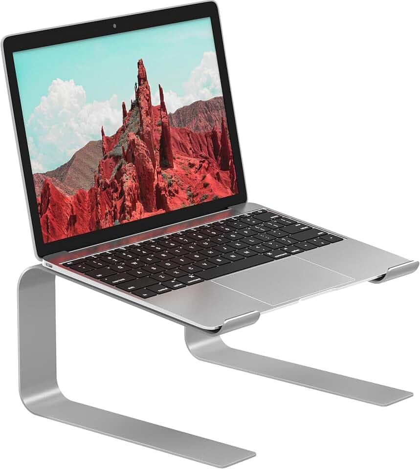 BONTEC Ergonomischer Laptop Ständer für Schreibtisch, 10-17,3 Zoll, Silber