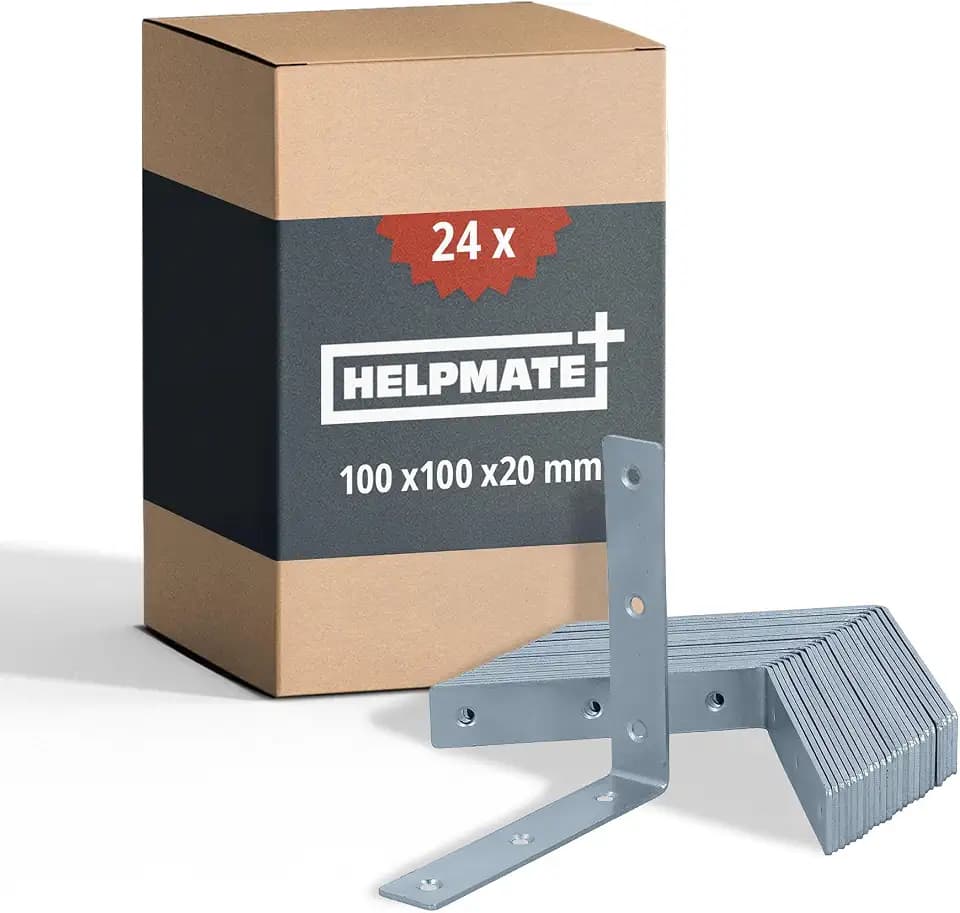 HELPMATE – Stuhlwinkel 100x100x20 mm – 24 Stück – galvanisch verzinkt