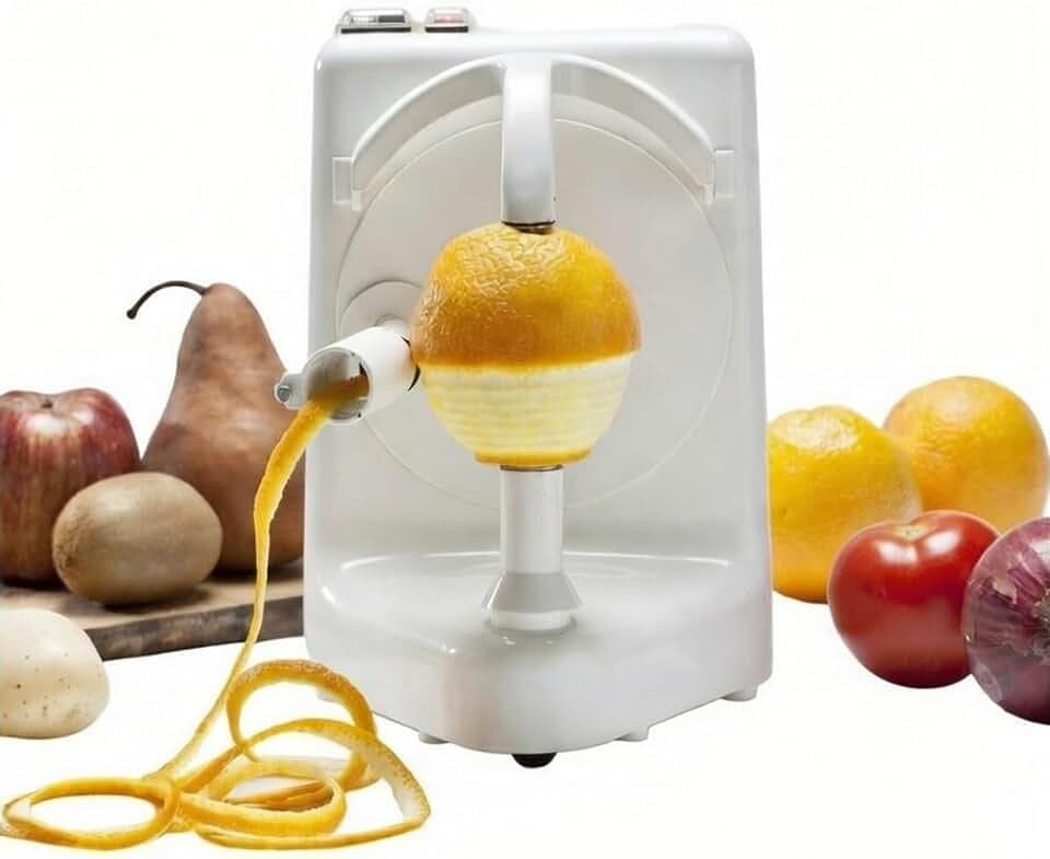 Pelamatic Orange Peeler Professional Elektrischer Kartoffelschäler für Kartoffeln, Orangen, Tomaten, Kiwis, Pfirsiche und andere Früchte oder Gemüse, Klinge aus Edelstahl, 2026 (weiß)