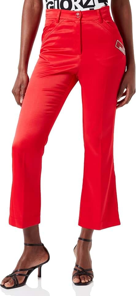 Love Moschino Damen Midi Flare Trousers Casual Pants