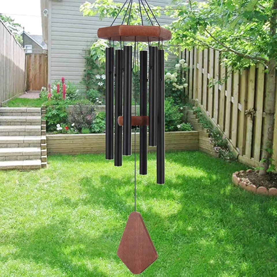 Outdoor Wind Chimes 28 inch Black Garden Patio Gift Patio Porch Home Yard