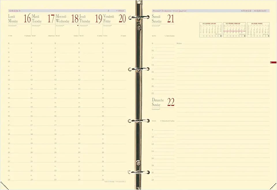 Quo Vadis - Kalendereinlagen – 2025 – 2026 – Timer 29 Prestige – Wochenkalender – Französisch – 16 Monate September bis Dezember – 21 x 29,7 cm