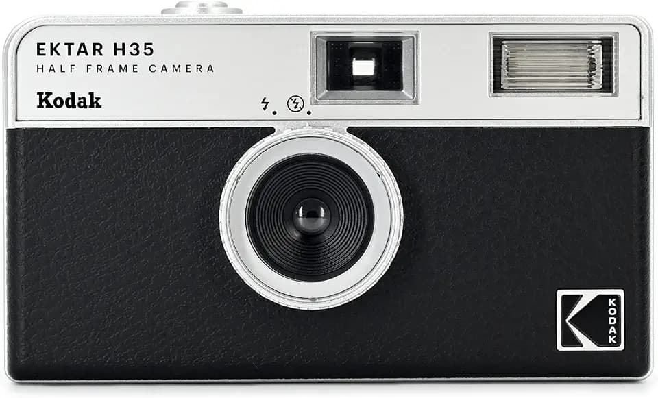 Kodak EKTAR H35 Halbformat-Filmkamera, 35 mm, wiederverwendbar, ohne Fokussierung, leicht, einfach zu bedienen (Schwarz) (Film und AAA-Batterie sind Nicht im Lieferumfang enthalten)