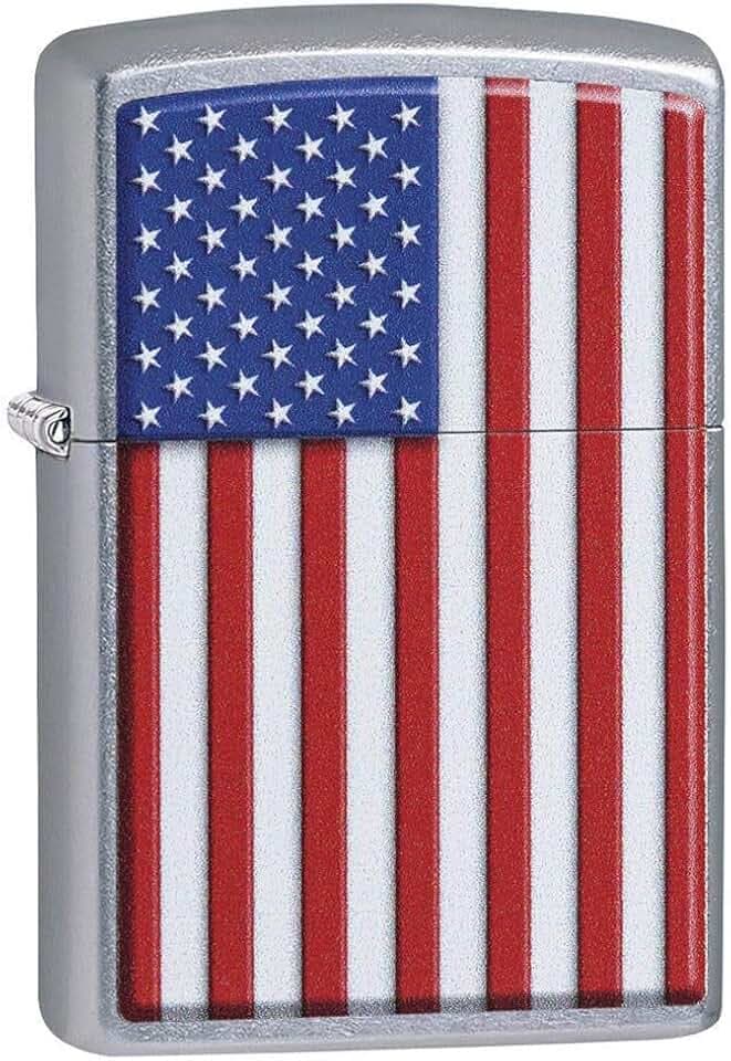 Zippo Sturmfeuerzeug - Patriotic, Street Chrome, Color Image - Nachfüllbar - Wiederverwendbar - Windfestes Design - Geschenkbox - Made in USA