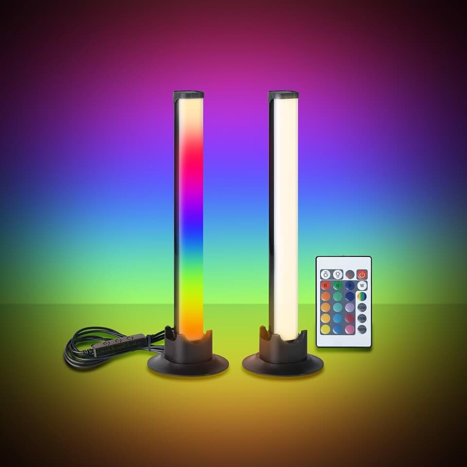 EGLO 2er Set LED Leuchten, Gaming Zimmer Tischlampen mit Fernbedienung