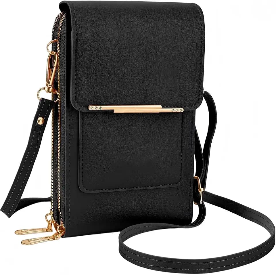 Women's Phone Messenger Bag, Crossbody Phone Wallet, RFID Touch Screen Crossbody Phone Purse, Anti-Theft Shoulder Strap