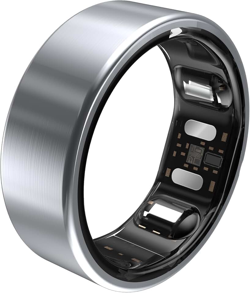QALO SR-2 Smart Ring Fitness Tracker – Size Before You Buy – Silver, 10
