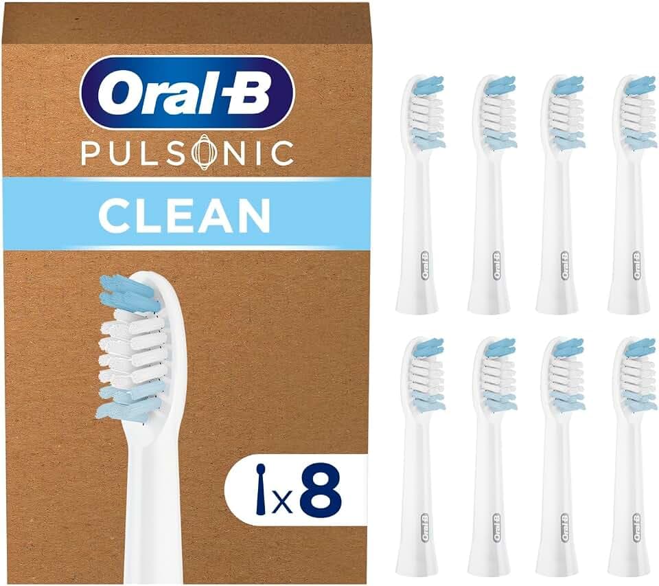 Oral-B Aufsteckbürsten Pulsonic Clean, Weiß, 8 Stück