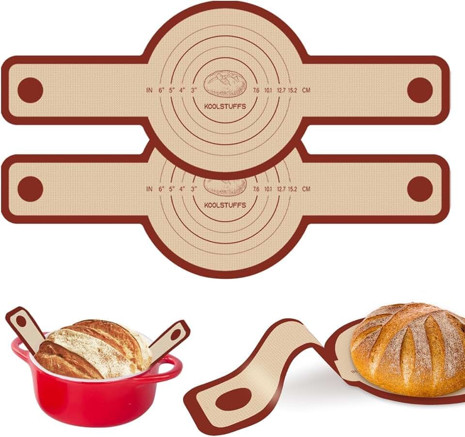 2 PCS Silicone Bread Sling for Dutch Oven, Red