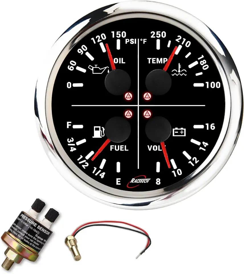 RACETECH 110mm 4in1 Multi-Gauge - Black Dial