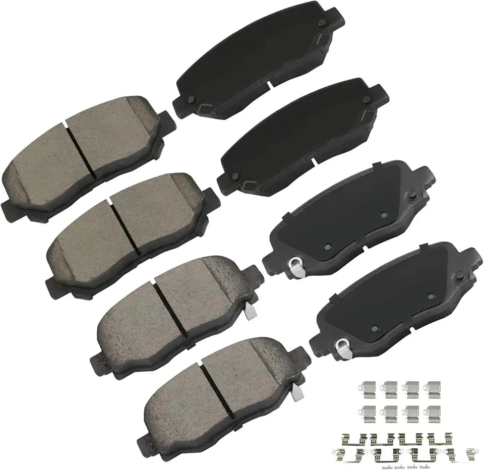 cciyu D1640 D1734 Brake Pads w/Hardware Front Rear Disc Brake Pad Set