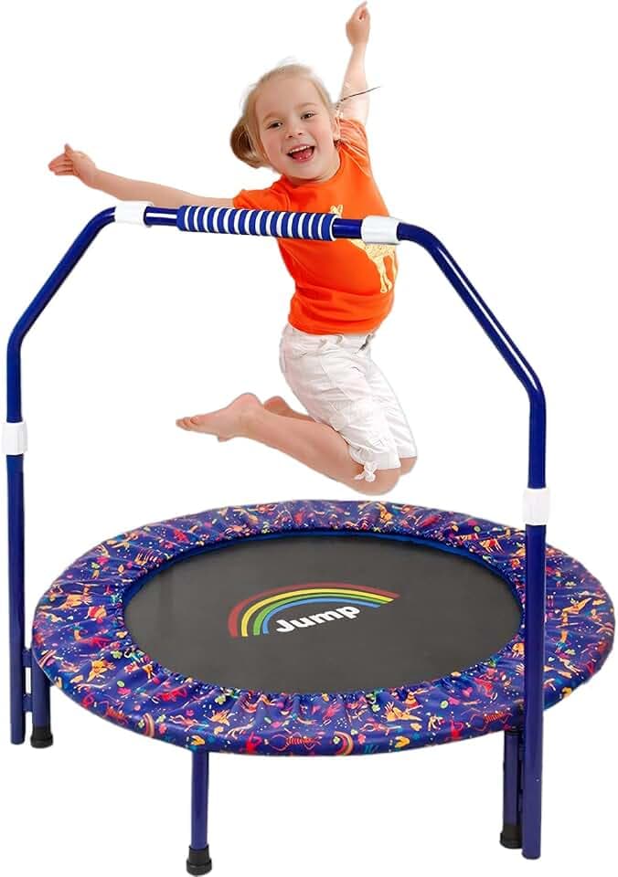 Trampolin Kinder|Ø ca. 91 cm|Faltbarer Rebounder für Minitrampolin mit Schaumgriff,Sicherheitspolster und Strapazierfähiger Abdeckung für Innen und Außen |Trampolin für Jumping Fitness